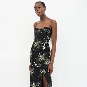 Reformation Kourtney Dress (Black Floral)